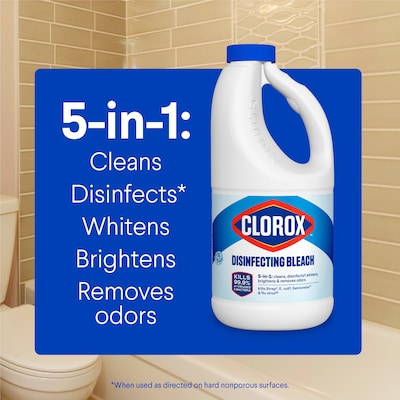 Clorox Antibacterial Disinfecting Bleach, HE Compatible, 43 fl. Oz. (32260)
