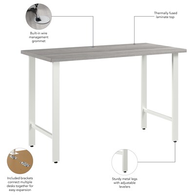 Bush Business Furniture Hustle 48"W Computer Desk with Metal Legs, Platinum Gray (HUD148PG)