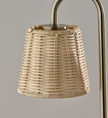 Simplee Adesso Ridgley Candlewarmer 13.25" Halogen Table Lamp, Antique Brass (SL1190-21)