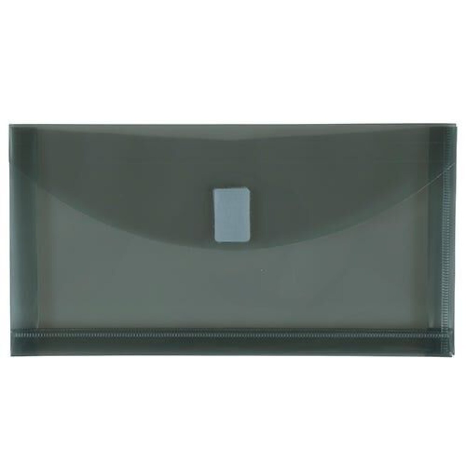 JAM Paper Premium Plastic Filing Envelope with Hook & Loop Closure, Gray, 3/Pack (921V1SMX3)