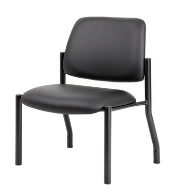 Boss Office Products Bariatric Armless Vinyl Guest Chair, 400 lb. Capacity, Black (B9595AM-BK-400)