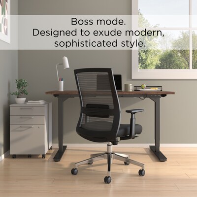 Staples Prestige Marrett Ergonomic Fabric Swivel Task Chair, Black (UN53249)