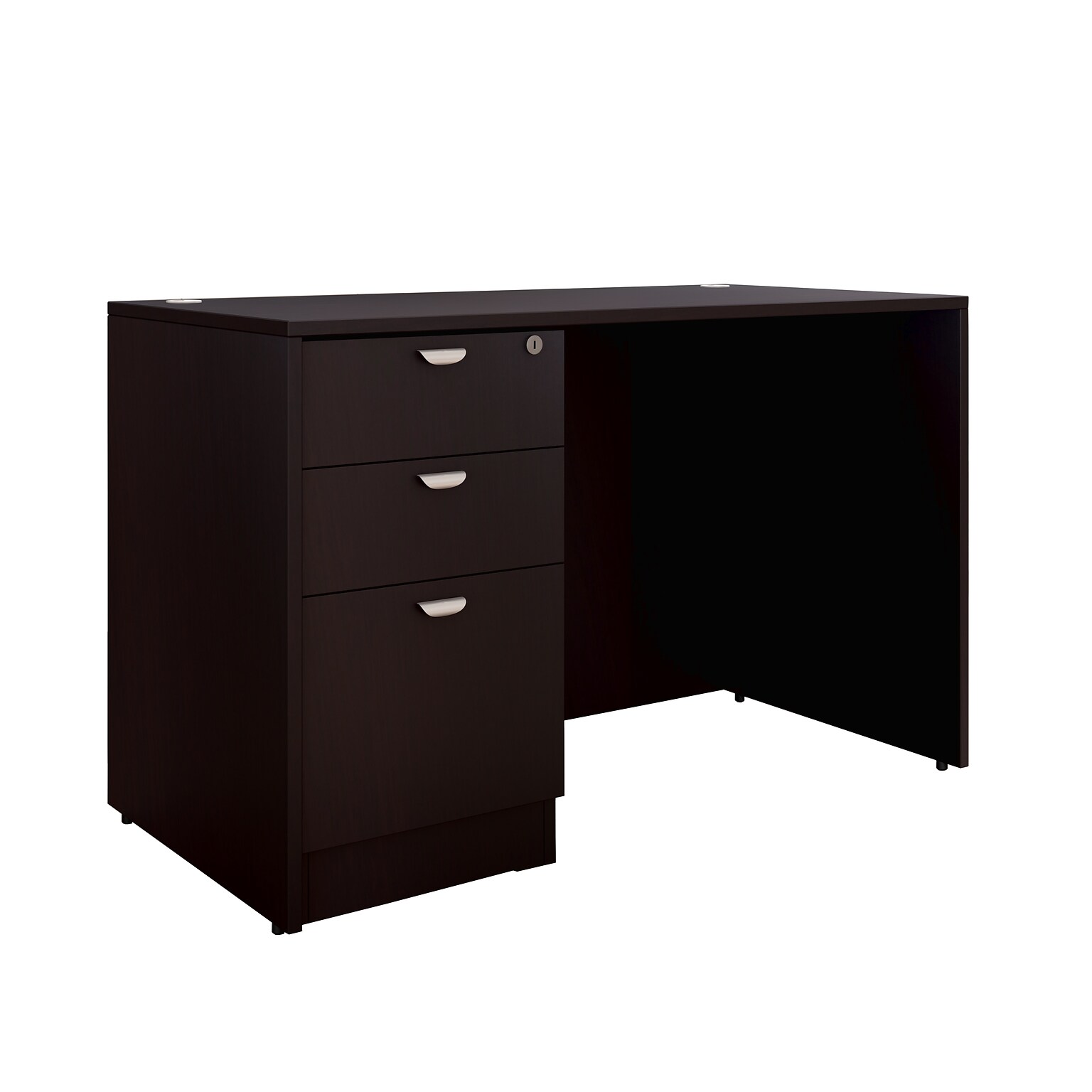 Boss Office Products Executive Desk with Box/Box/File Pedestal, 48 x 24, Mocha (GROUP104-MOC)