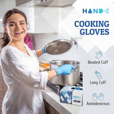 Hand-E Blue Nitrile Disposable Gloves, Latex-Free, Powder-Free, Medium, 1000 Count (HND-82872C)
