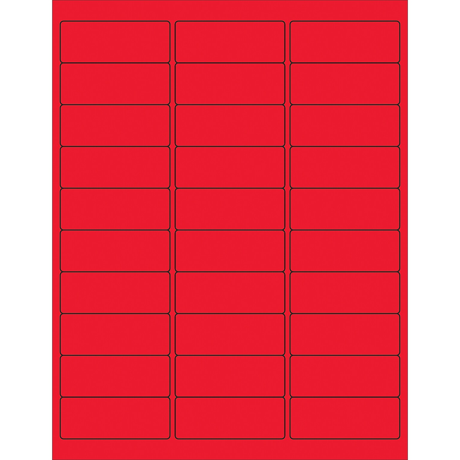 Tape Logic Laser/Inkjet Address Labels, 2 5/8 x 1, Fluorescent Red, 3000/Carton (LL173RD)
