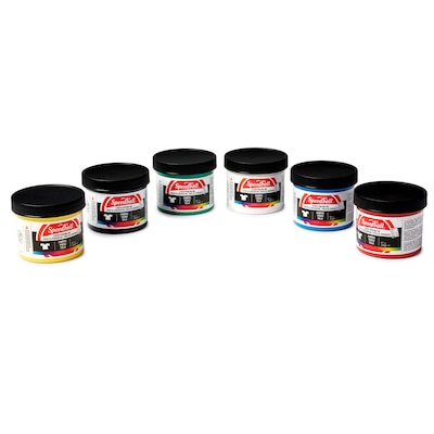 Speedball Fabric Screen Printing Starter Ink, Assorted Colors, 4 oz., 6/Set (SBA004504)