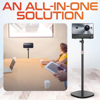 Delton 190S Tilt/Rotate Floor Projector Stand with Height Adjustable 33 - 47, Black (DPS190S)