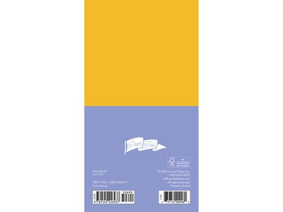 2025-2026 Willow Creek Color Block 3.5 x 6.5 Monthly Planner, Paper Cover, Yellow/Blue (46937)