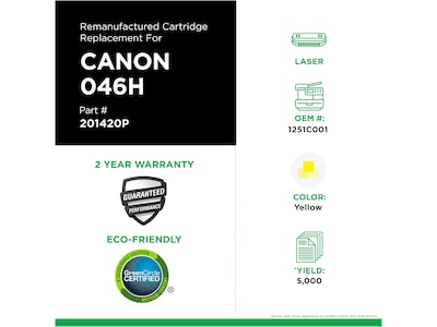 Clover Imaging Group Remanufactured Yellow High Yield Toner Cartridge Replacement for Canon 046H (1251C001)