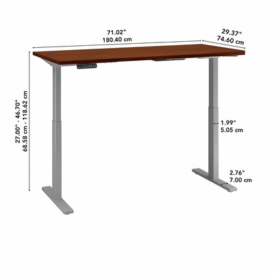 Bush Business Furniture Move 60 Series 72"W Electric Height Adjustable Standing Desk, Hansen Cherry (M6S7230HCSK)