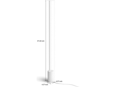 Philips Gradient Signe 57.4" LED White Floor Lamp with Stick Shade (573709)