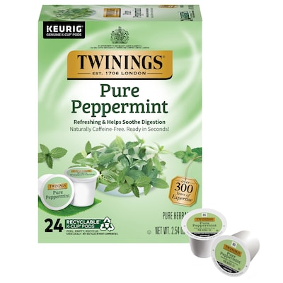 Twinings Pure Peppermint Herbal Tea, Keurig® K-Cup® Pods, 24/Box (TNA85813)