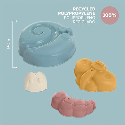 Miniland ECO Sand Molds, 4 Pieces Per Set, 2 Sets (MLE32263-2)
