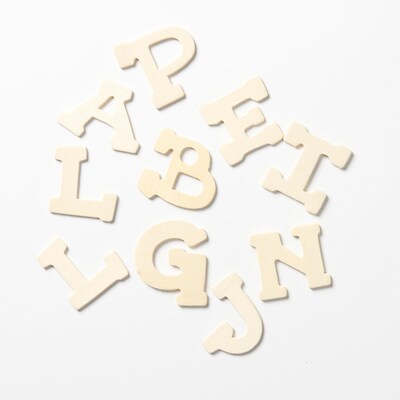 Plaid Wood Letters, 1", Tan, 60/Pack, 6 Packs/Bundle (PDE96113-6)