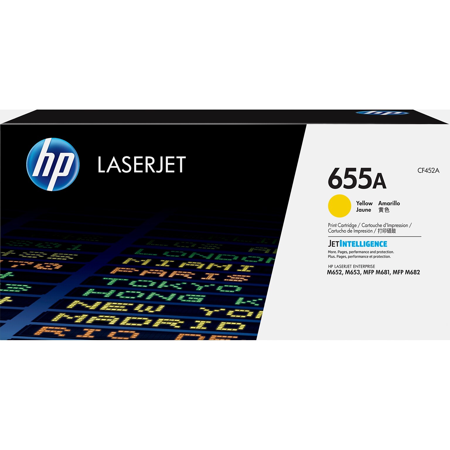 HP 655A Yellow Standard Yield Toner Cartridge, Prints Up to 10,500 Pages (CF452A)