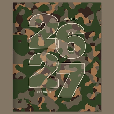 2026-2027 TF Publishing 6.5 x 8 Academic Monthly Planner, Paperboard Cover, Camo (AY27-4200)