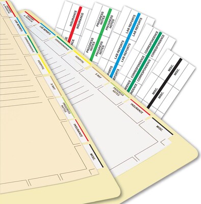 Tabbies Medical Chart Index Blank Tab Dividers, 7-Hole Punched, White, 400/Box (TAB54520)