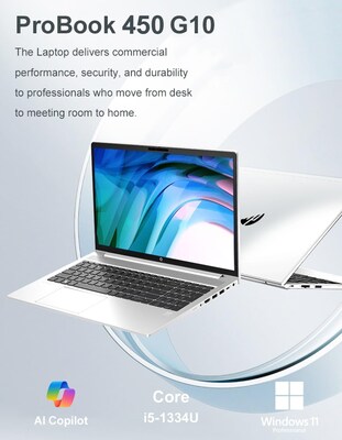 HP ProBook 450 G10 15.6 Laptop, Intel Core i5-1334U, 16GB RAM, 512GB SSD, Windows 11 Pro (9C4H1UT)