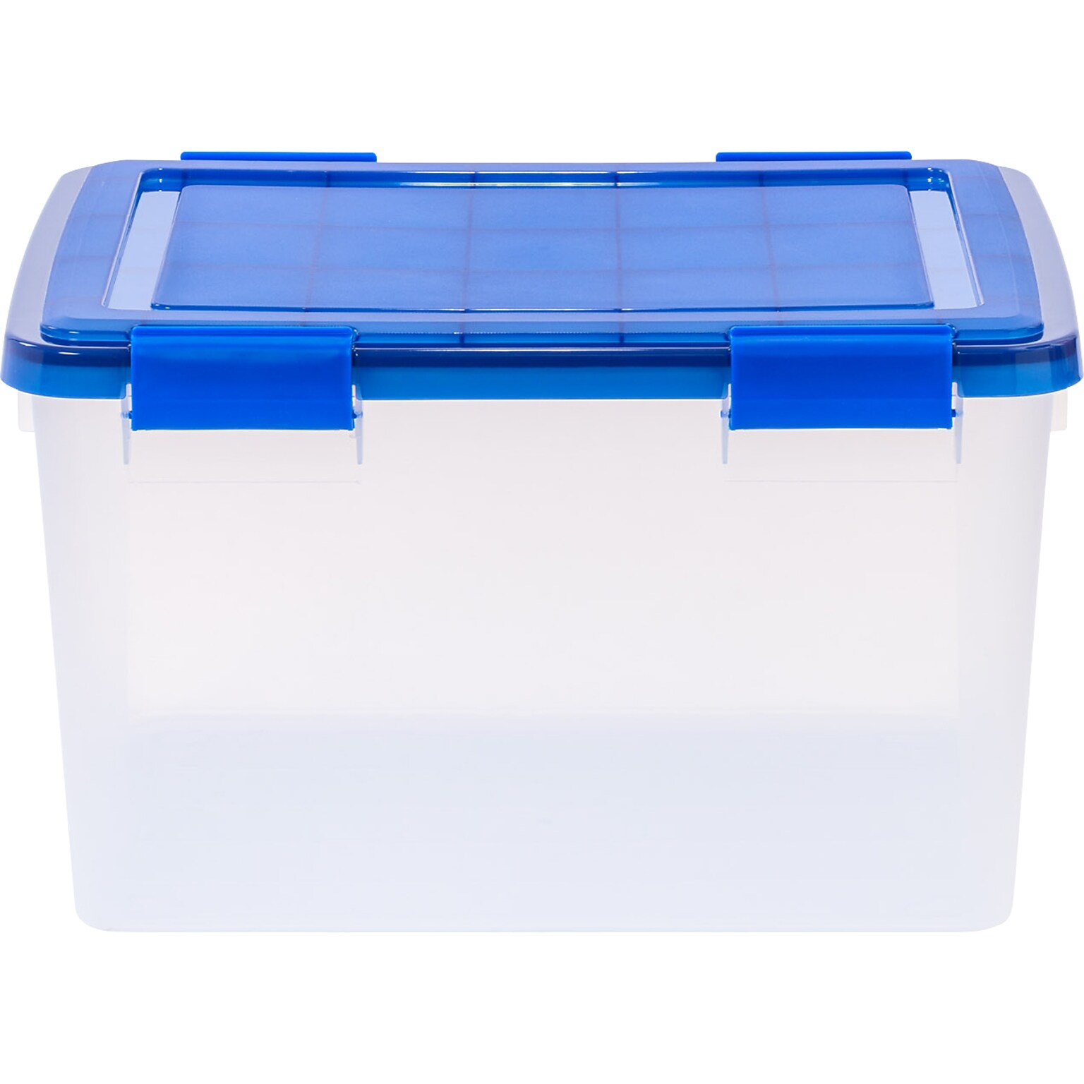 Iris WeatherPro 55.7 Qt. Latch Lid Storage Bin, Clear/Blue (500201)