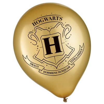 Party City 12 Harry Potter Latex Balloons, Gold, 6/Pack (AM112858)