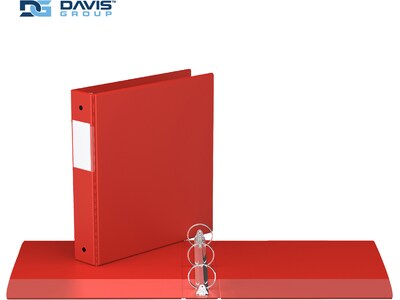 Davis Group Premium Economy 1 1/2" 3-Ring Non-View Binders, Red, 6/Pack (2312-03-06)