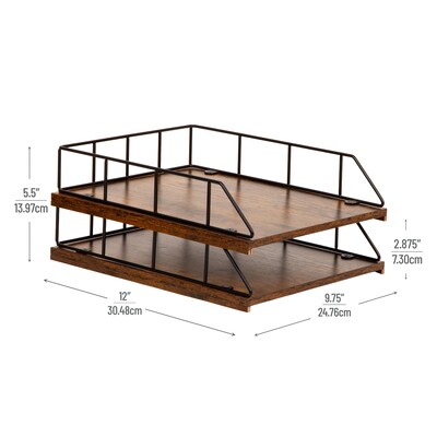 Mind Reader Metal Front Loading Letter Tray, Black (2TWPAP-BLK)