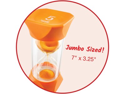 hand2mind Jumbo 5-Minute Sand Timer, Orange (93068)