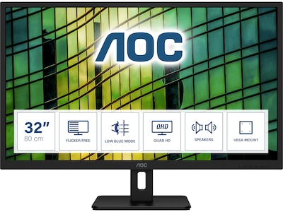 AOC 31.5 LED Monitor, Black (Q32E2N) | Quill