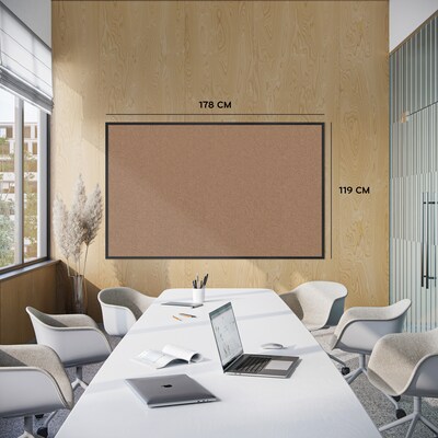 U Brands Cork Bulletin Board, Black Frame, 6 x 4 (2882U00-01)