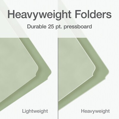 Pendaflex Pressboard Classification Folder, 2" Expansion, Legal Size, Gray Green, 25/Box (1006938)