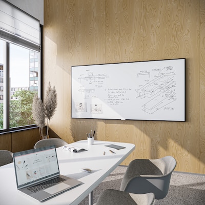 U Brands Steel Dry-Erase Whiteboard, Aluminum Frame, 8' x 4' (2898U00-01)