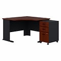 Bush Business Furniture Cubix 48W Corner Desk with Mobile File Cabinet, Hansen Cherry/Galaxy (SRA035