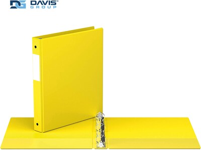 Davis Group Premium Economy 1" 3-Ring Non-View Binders, Yellow, 6/Pack (2311-05-06)