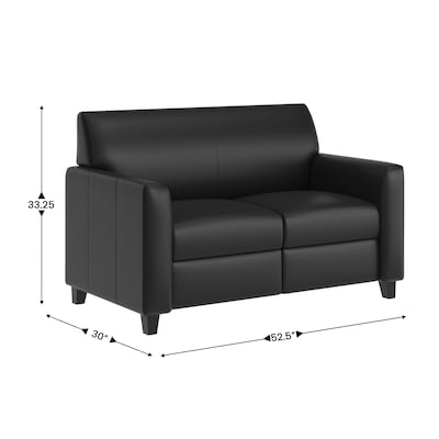 Flash Furniture Agent LeatherSoft Seating Set, Black, 3-Pieces (BT827USETBLK)
