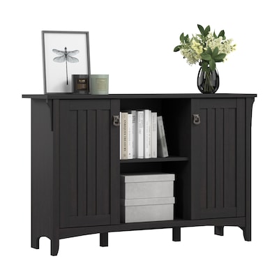 Bush Furniture Salinas Storage Cabinet with Doors, Vintage Black (SAS147VB-03)