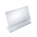 Azar Displays L-Shaped Sign Holders, Clear Acrylic, 10/Pack (112704)