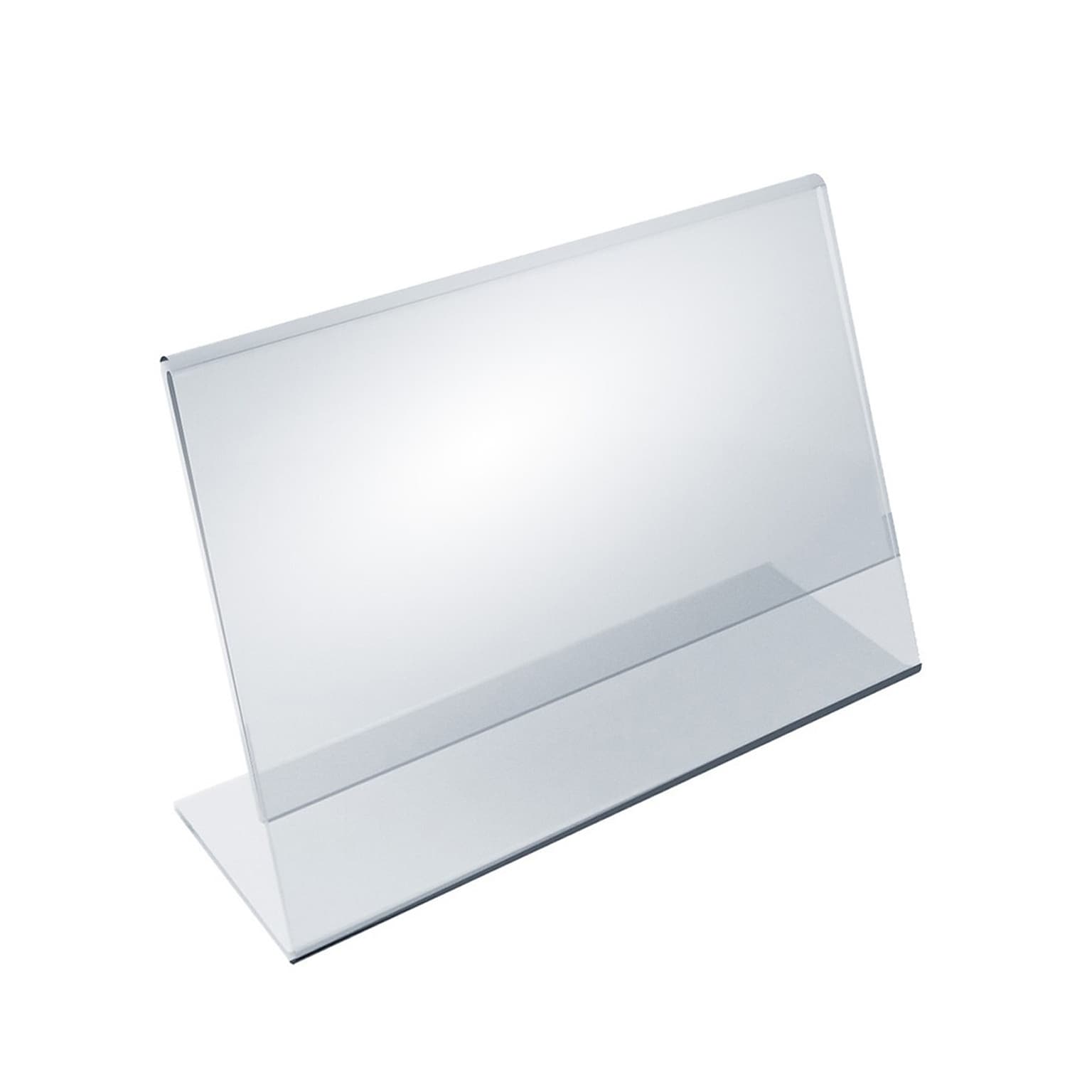 Azar Displays L-Shaped Sign Holders, Clear Acrylic, 10/Pack (112704)
