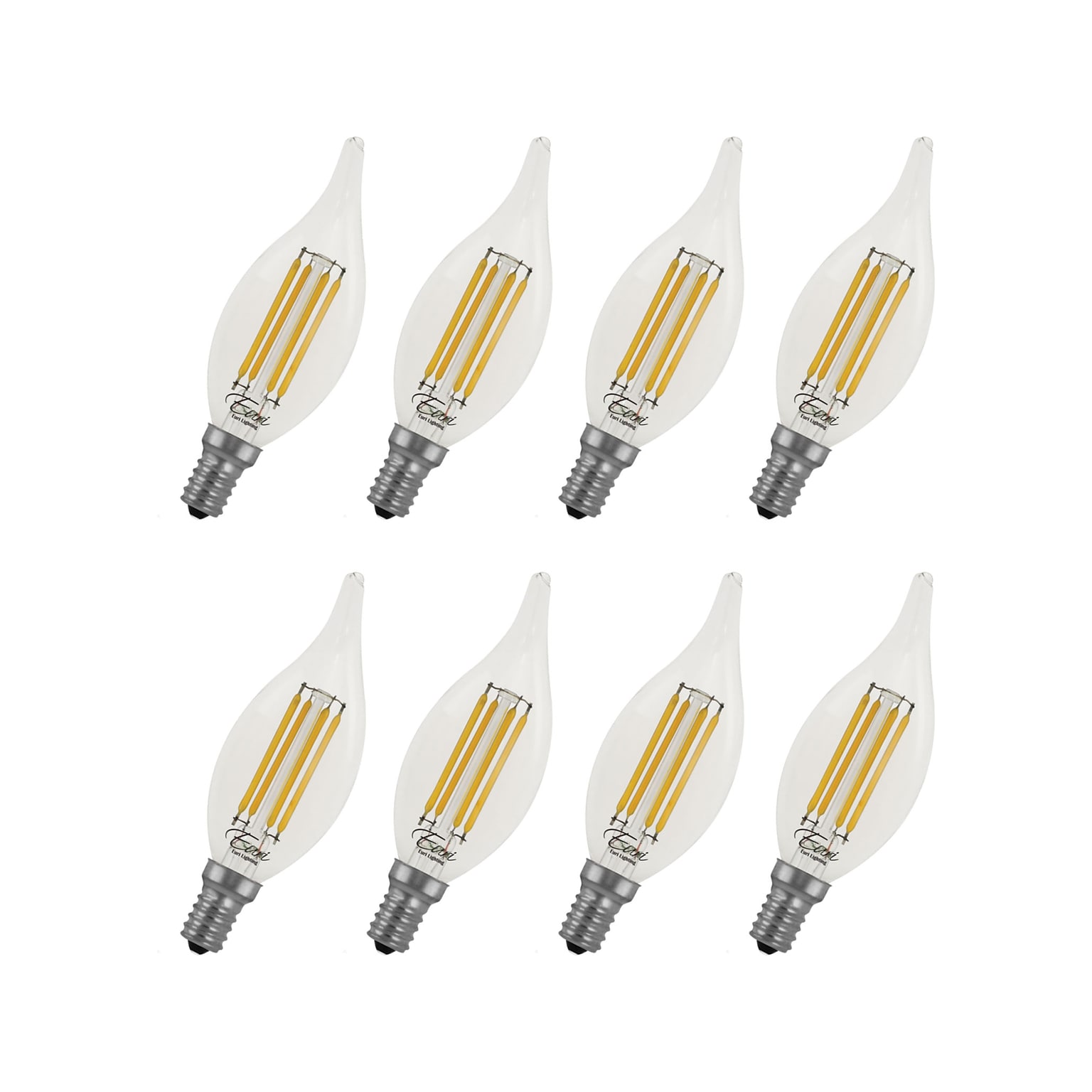 Viribright 4.5-Watt Warm White LED Bent-Tip Antique Retro Filament Bulb, 8/Box (450132-ES)