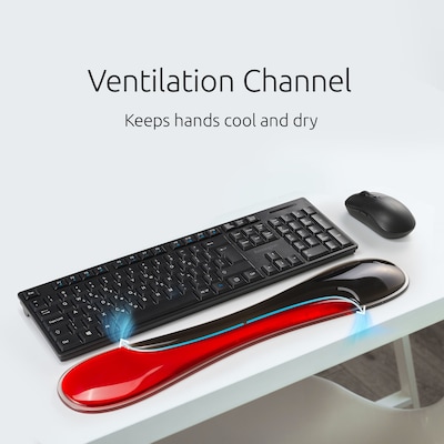 Kensington Slim Duo Gel Keyboard Wrist Rest, Red/Black (K62442WW)