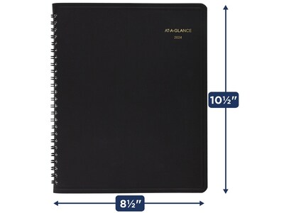 2024 AT-A-GLANCE 8" x 10" Monthly Planner, Black (70-130-05-24)