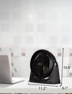Black & Decker 7" Desk Fan, 3-Speed, Black (BFTU107)