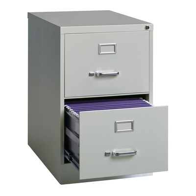 Alera 2-Drawer Vertical File Cabinet, Legal Size, Lockable, 28.37"H x 18"W x 25"D, Light Gray (14414)