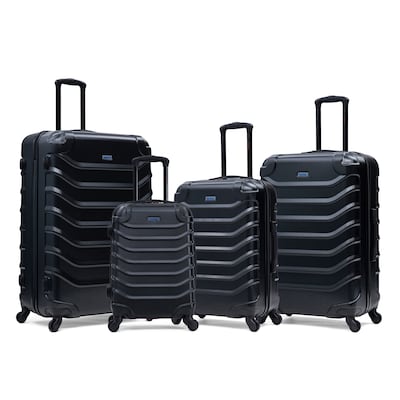InUSA Endurance 4-Piece Hardside Spinner Luggage Set, TSA Checkpoint Friendly, Black (IUENDSMLXL-BLK)