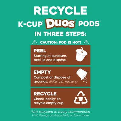 The Original Donut Shop Duos Coconut + Mocha Coffee Keurig® K-Cup® Pods, Medium Roast, 96/Carton (5000361500CT)