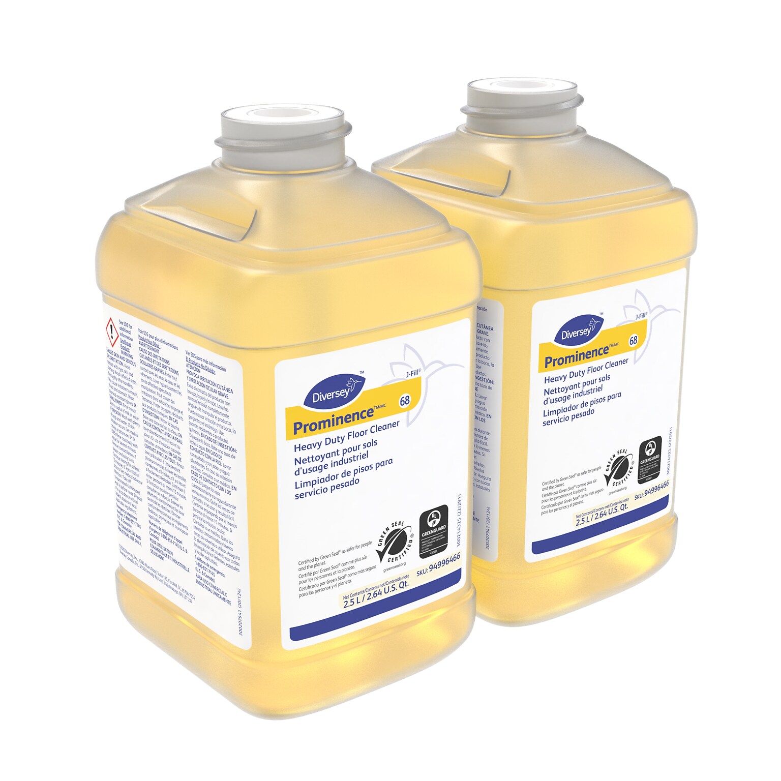 Prominence 66 Hard Floor Cleaner for Diversey J-Fill, Citrus, 2.5 L, 2/Carton (94996466)