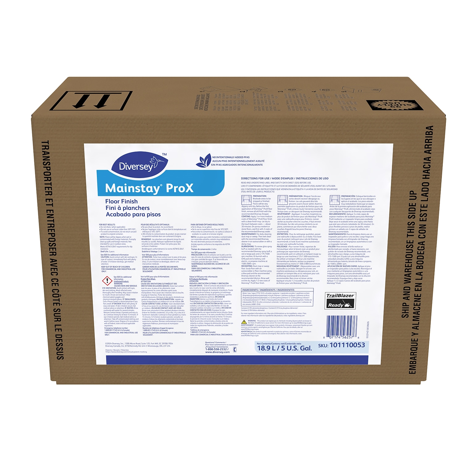 Mainstay ProX Floor Finish, Ammonia Scent, 640 Oz. (5104917)