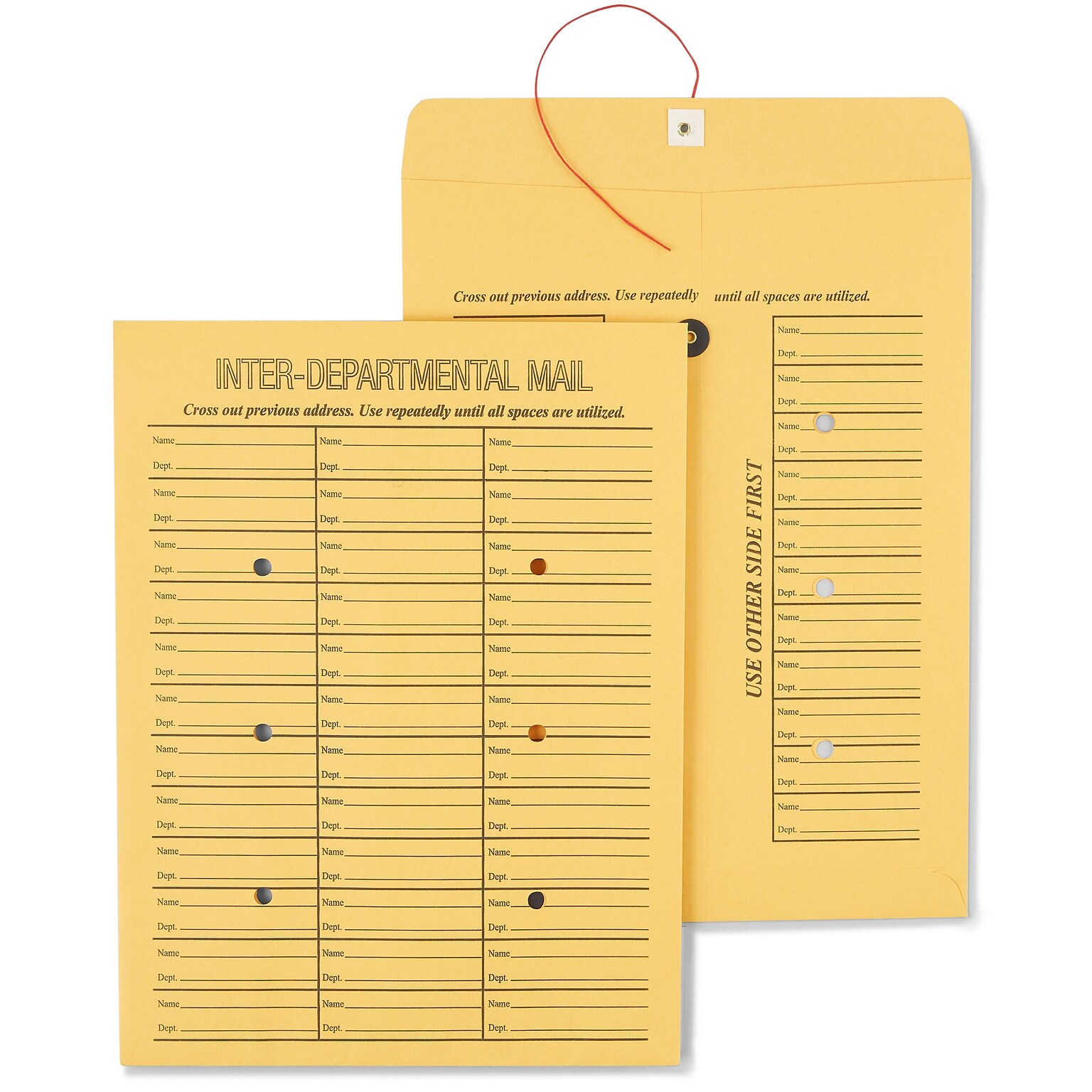 Staples Button & String Inter-Departmental Kraft Envelopes, 10 x 13, Brown Kraft, 100/Box (50163/472993)