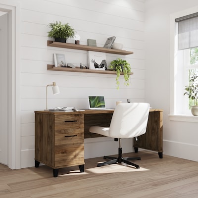 Bush Furniture Somerset 72"W Office Desk with Drawers, Fresh Walnut (WC81372)