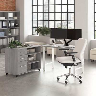 Bush Business Furniture Hustle 48W Computer Desk and Storage Cabinet with Drawers and Shelves, Plat