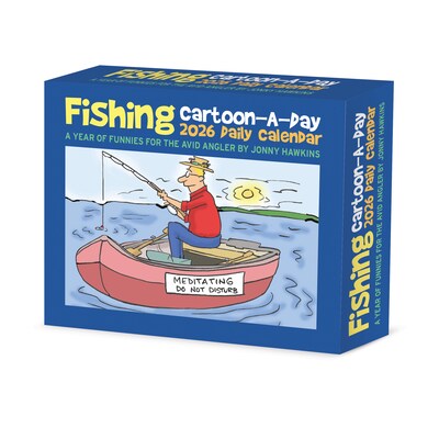 2026 Willow Creek Fishing Cartoon-A-Day by Jonny Hawkins 6.2" x 5.4" Day-to-Day Calendar (54161)